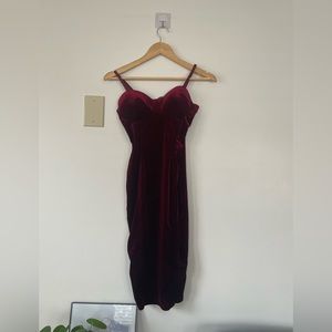 Beautiful maroon velvet dress